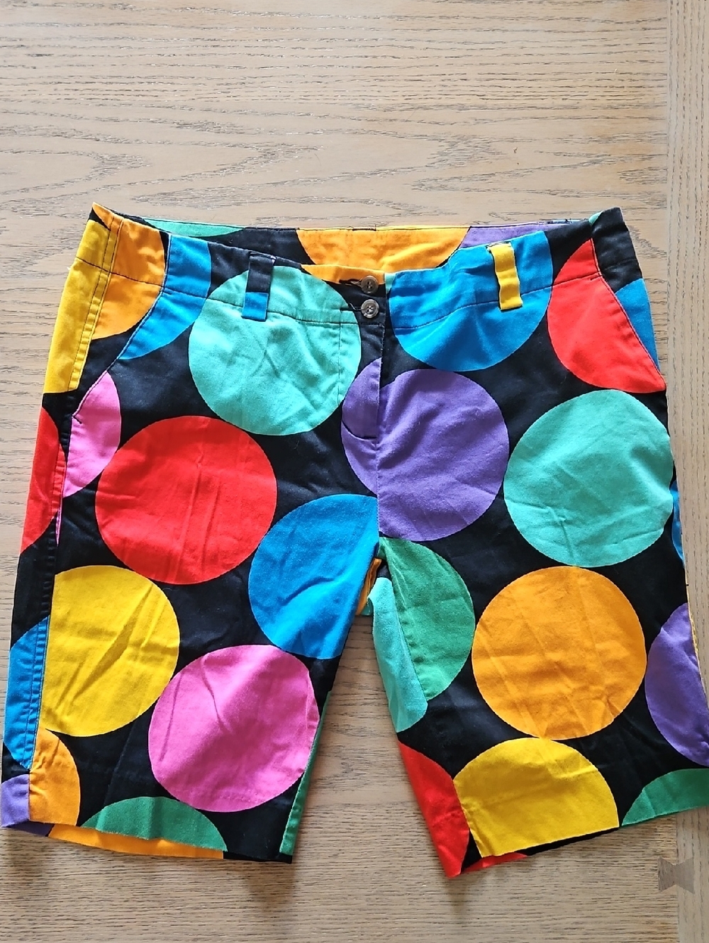 Loudmouth Golf Womens Polka Dot Funky Retro Bold Bermuda Shorts- Size 12